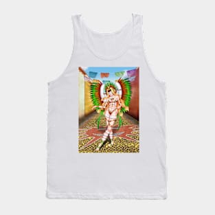 Christmas Quetzalcoatl Rudos Mask Background Tank Top